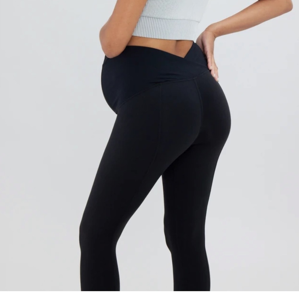 Maternity Workout Capri with Crossover Panel